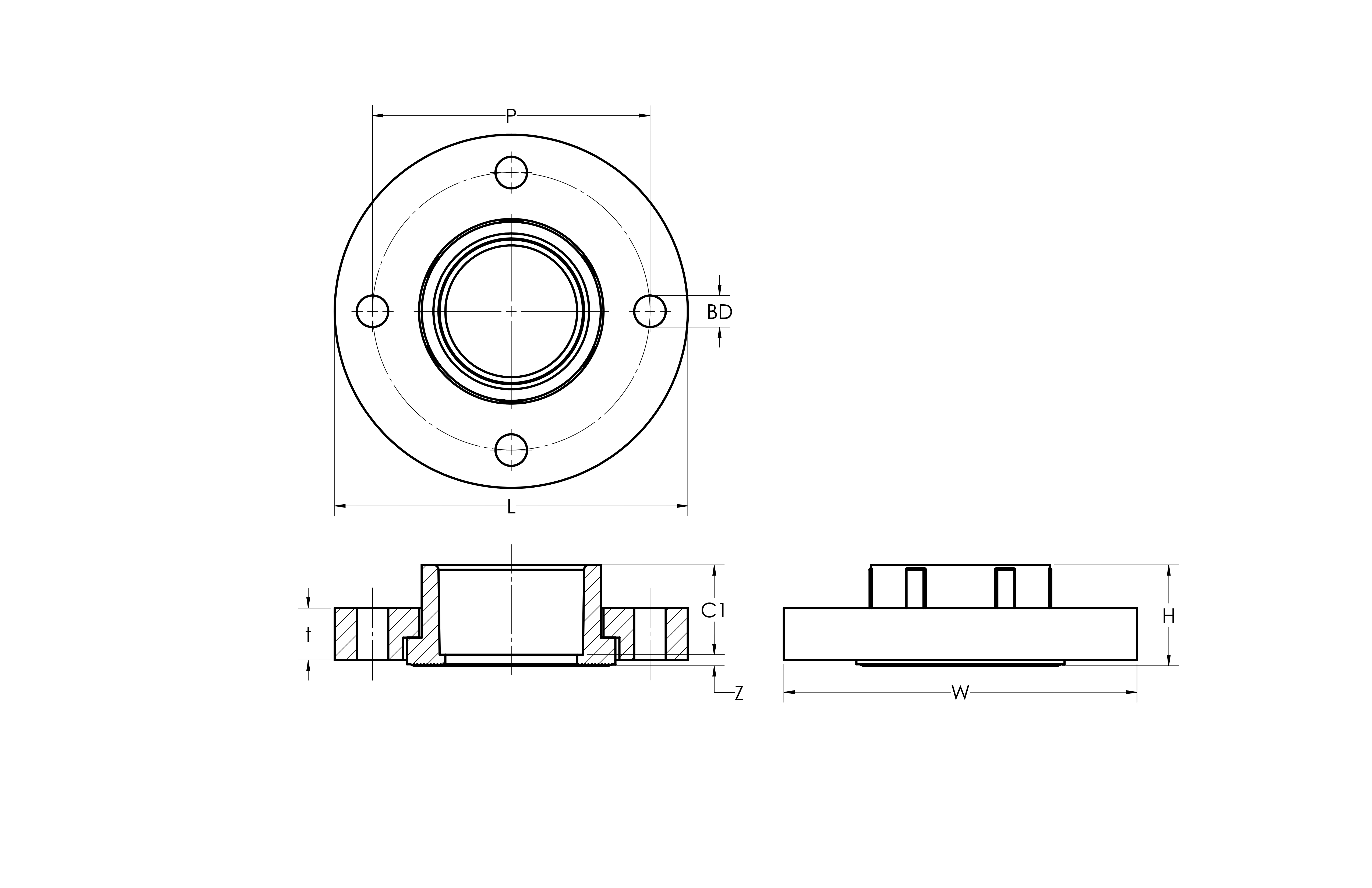Same views with parametric labels replacing hard-coded dimension values